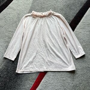 Ann Taylor Factory Soft Pink Ruffled Neck Top